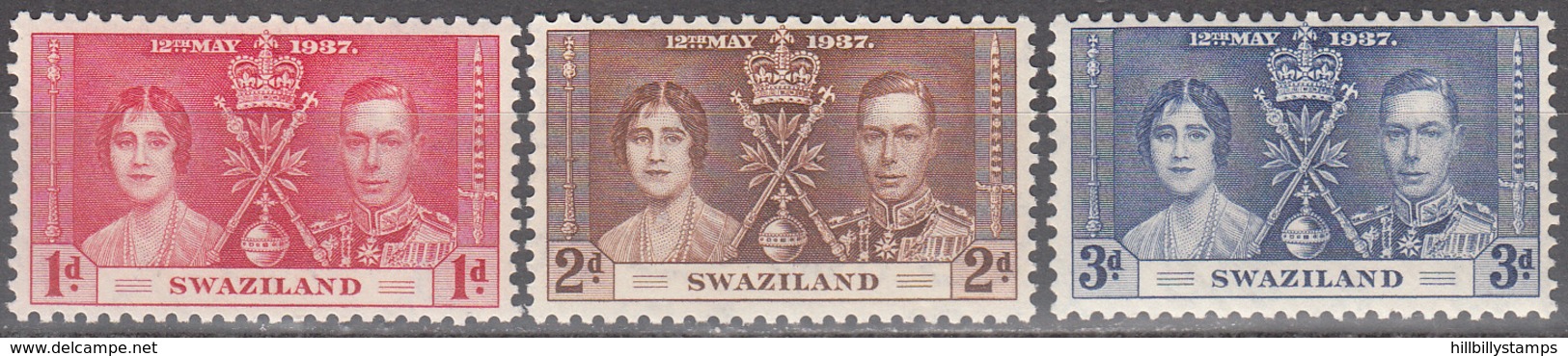 SWAZILAND    SCOTT NO. 24-26     MNH     YEAR  1937 - Swasiland (...-1967)