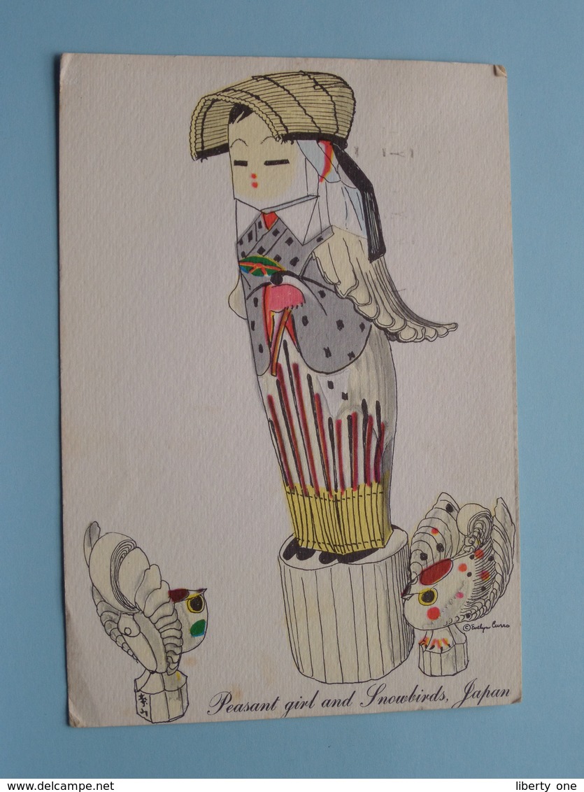 SASANO-BORI > Peasant Girl And Snowbirds, Japan ( Dolls From The UNITED NATIONS ) Anno 1981 ( Zie / Voir Photo ) ! - Autres & Non Classés