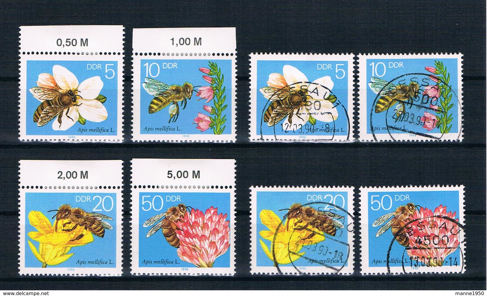 DDR 1990 Bienen Mi.Nr. 3295/98 Kpl. Satz ** + Gestempelt - Neufs