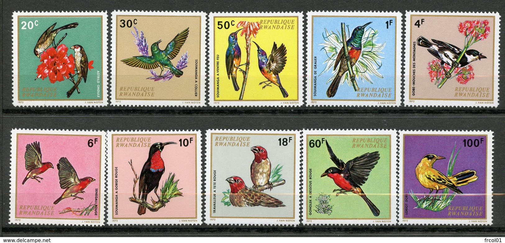 Rwanda, Yvert 464/473, Scott 457/466, MNH - Neufs