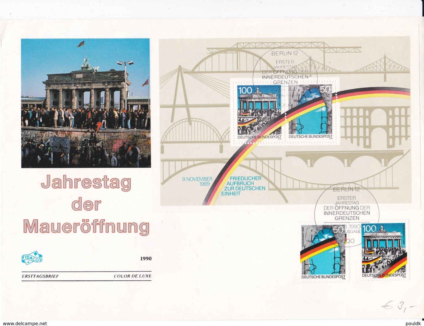 Germany FDC 1990 Öffnung Der Innerdeutschen Grenze Und Der Berliner Mauer Souvenir Sheet (LAR7-35) - Altri & Non Classificati