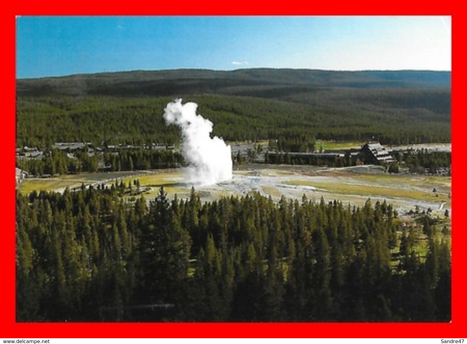 2 CPSM/gf YELLOWSTONE (Etats-Unis)  Old Faithful Geyser National Park...I930 - Yellowstone