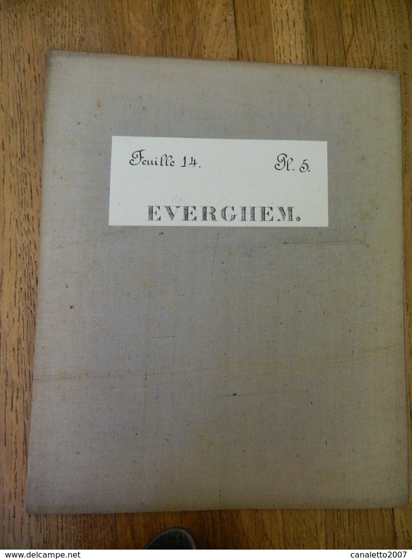 EVERGHEM + MILITARIA:TRES RARE CARTE MILITAIRE DE EVERGHEM   ET ENVIRONS 1860-1870 - Documents