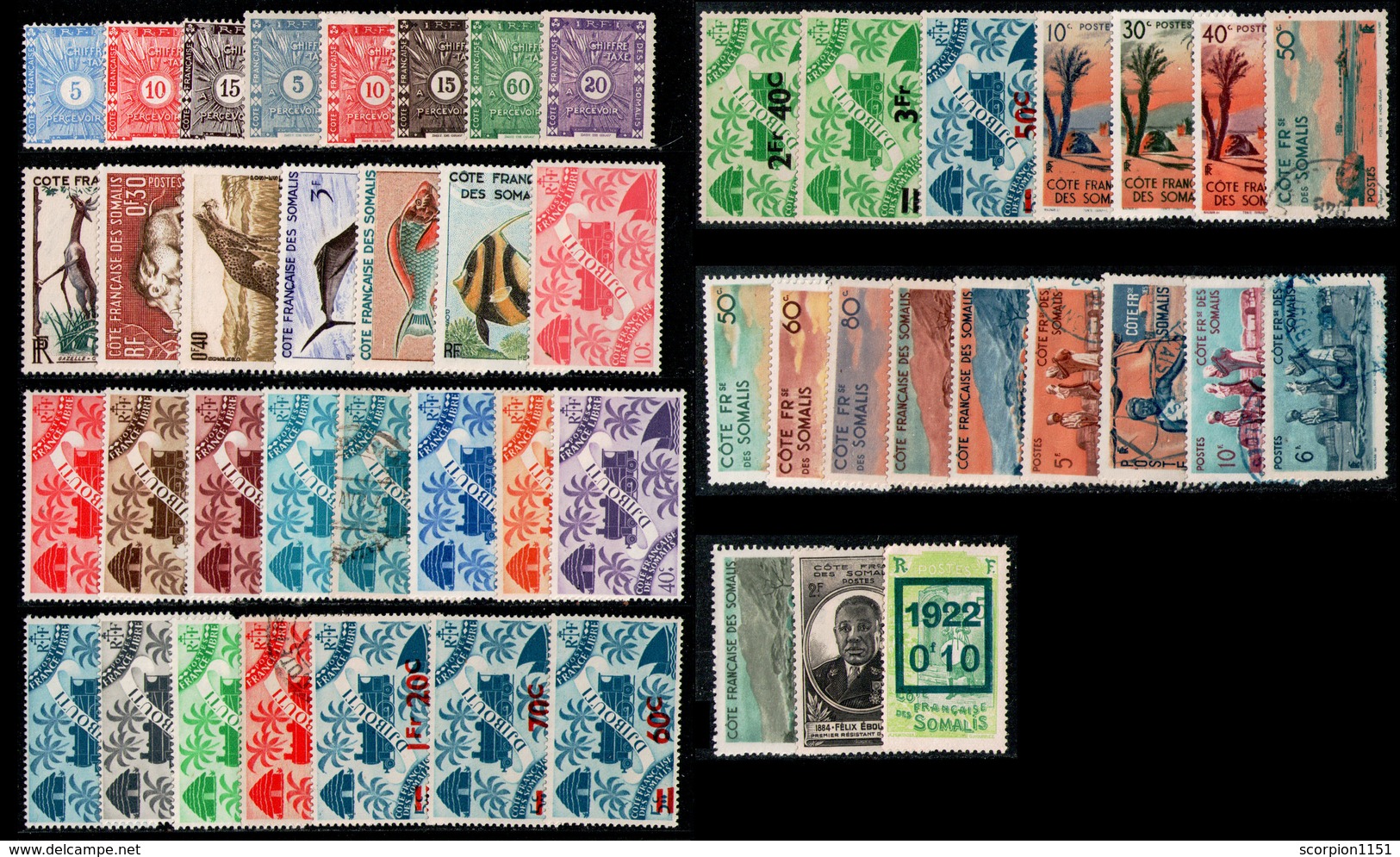 FRENCH SOMALI COAST - Small Collection Of MNH**/MH*/Used Stamps (1915-1962) - Unused Stamps