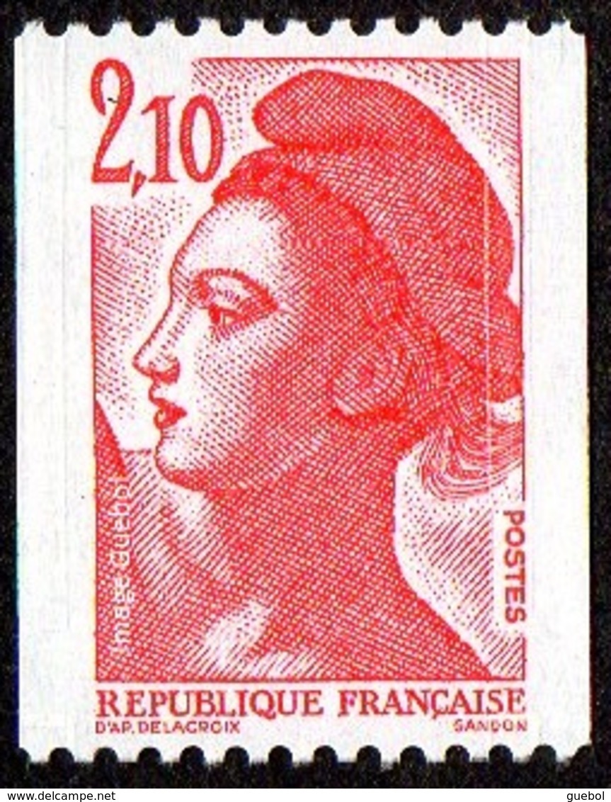 France N° 2322 **  Liberté De Gandon Le 2f10 Rouge De Roulette, 2 Bandes De Phosphore - Neufs