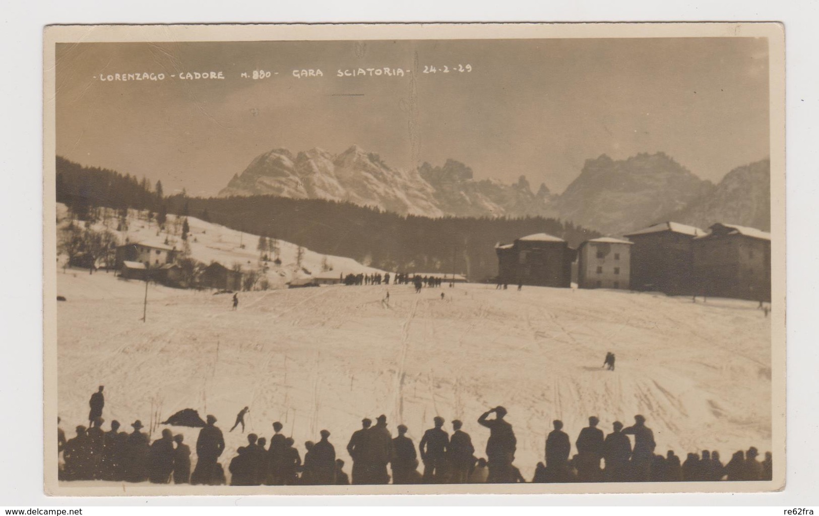 LORENZAGO (BL)  , Gara Sciatoria 24-2-1929, Fotografica   - F.p. - Anni '1920 - Belluno