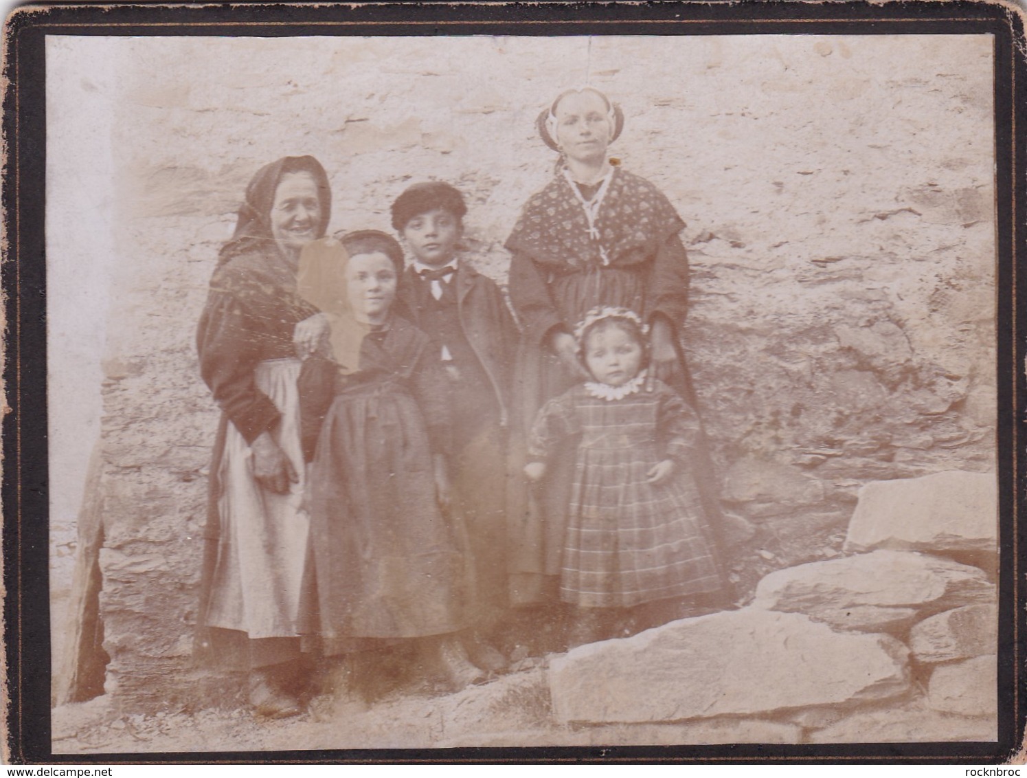 Ancienne Photo Famille Femme Grand Mère Enfants Costume Savoyard Savoie - Personnes Anonymes