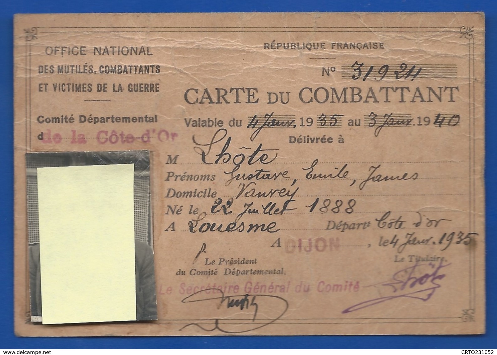 Carte Du Combattant - Documents