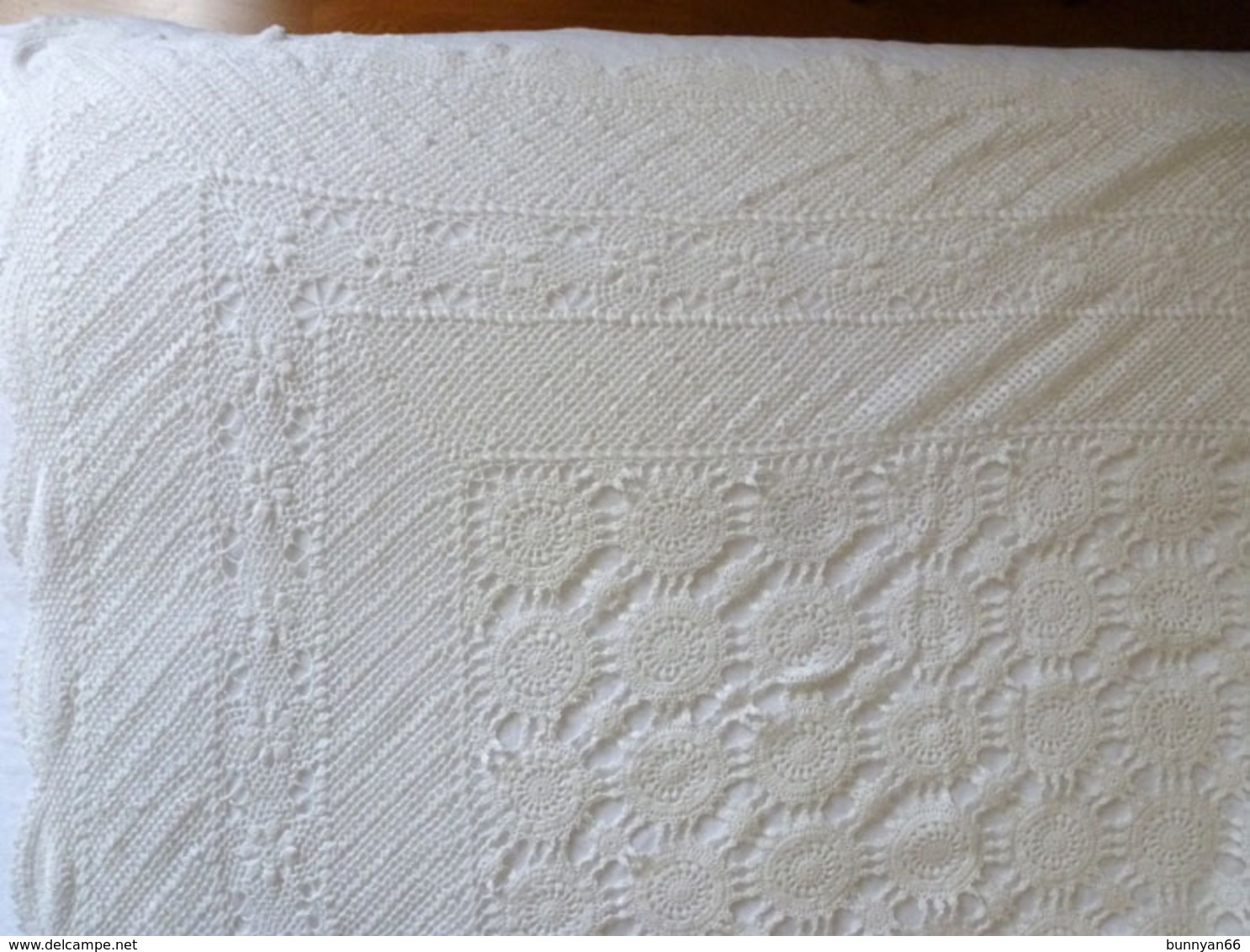 JETE DE LIT COUVRE LIT AMERICAIN CROCHET BLANC Début XXe USA ETATS-UNIS - Sabanas/Cubrecamas