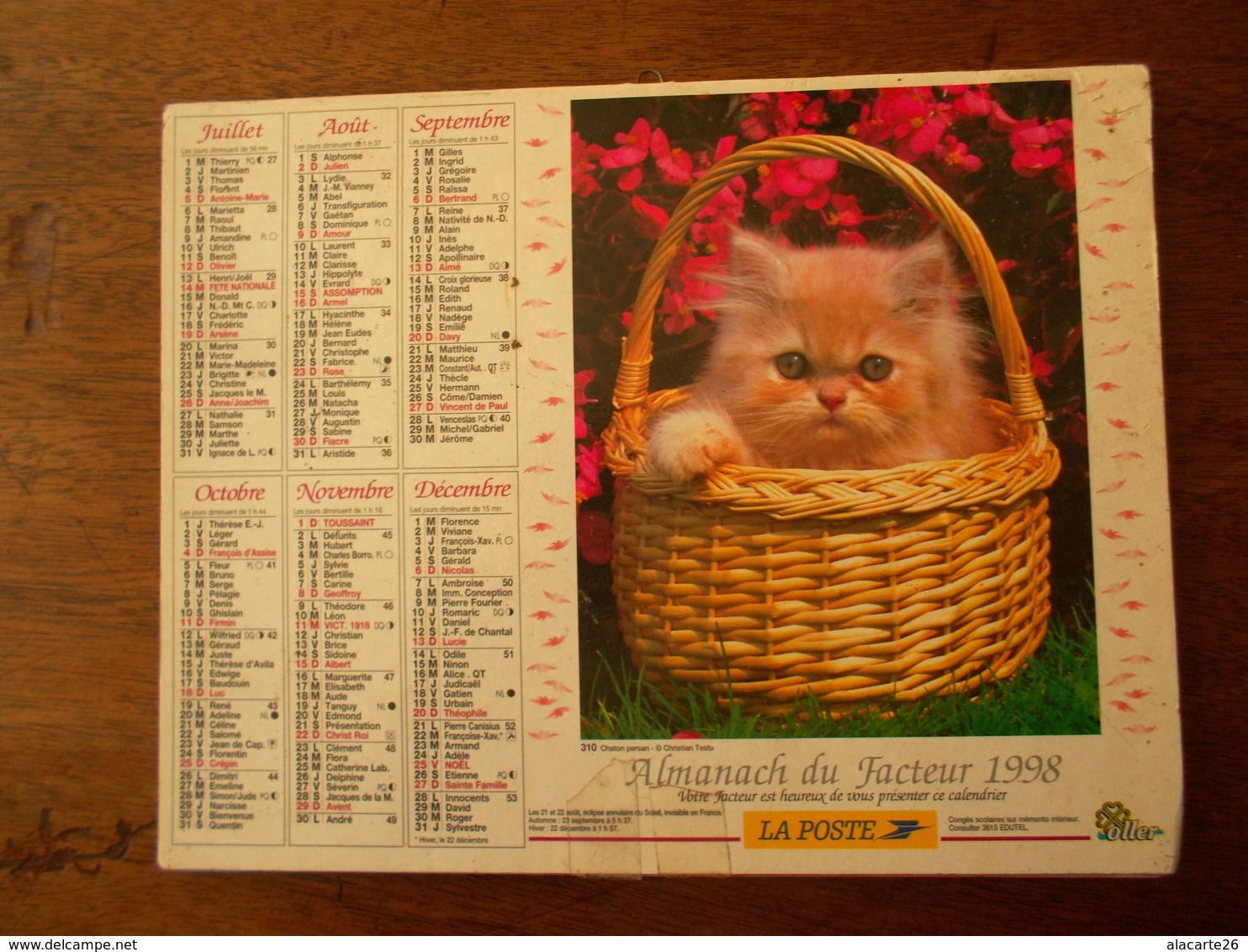 CALENDRIER / ALMANACH DU FACTEUR 1998 - Grand Format : 1991-00