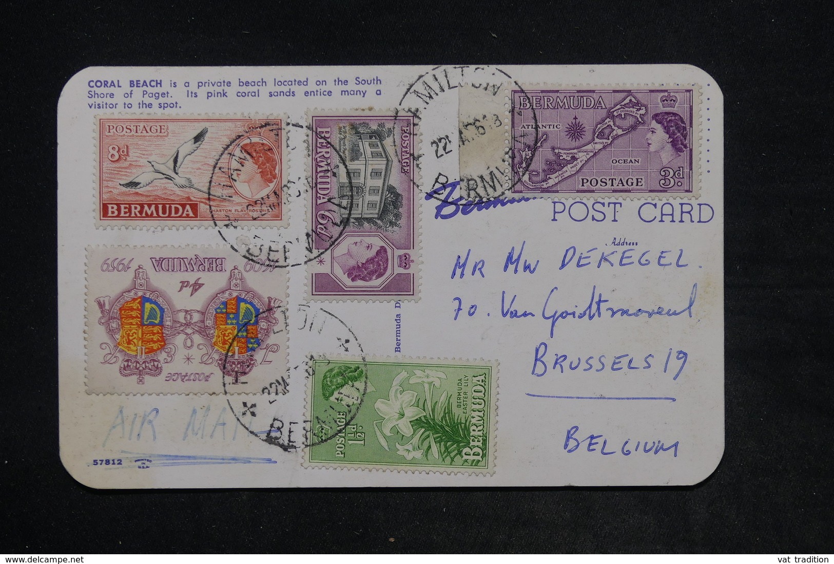 BERMUDES - Affranchissement Plaisant De Hamilton Sur Carte Postale Pour La Belgique En 1961 - L 26092 - Bermuda