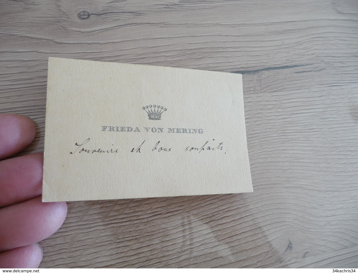 Carte De Visite CDV Frieda Von Mering Royauté Royalty écrite - Visiting Cards