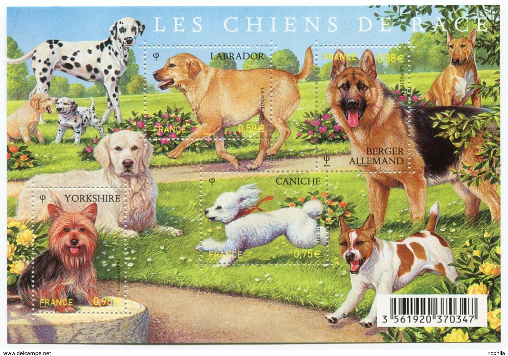 RC 12087 FRANCE BF N° F4545 SERIE NATURE LES CHIENS BLOC FEUILLET NEUF ** A LA FACIALE - Ungebraucht