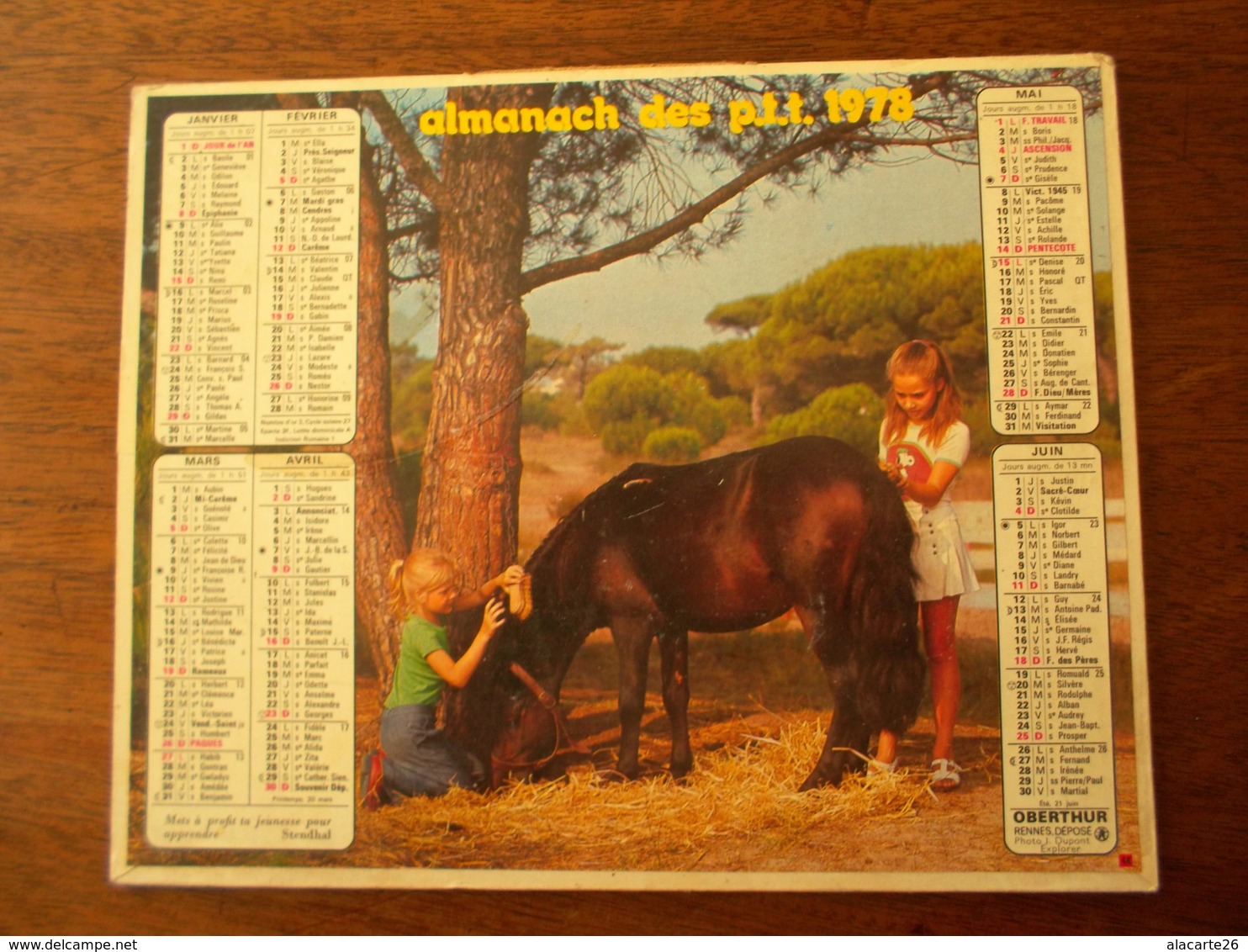 CALENDRIER / ALMANACH DES PTT 1978 - Grand Format : 1971-80