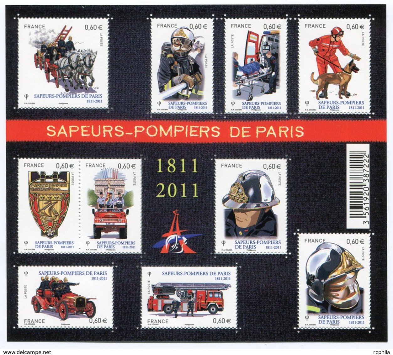 RC 12092 FRANCE BF N° F4582 SAPEURS POMPIERS DE PARIS BLOC FEUILLET NEUF ** A LA FACIALE - Neufs