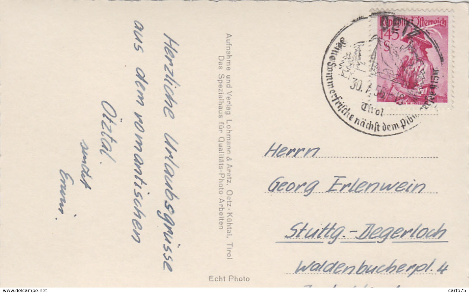 Autriche - Oetz Mit Acherkogel - Postmarked 1956 - Oetz