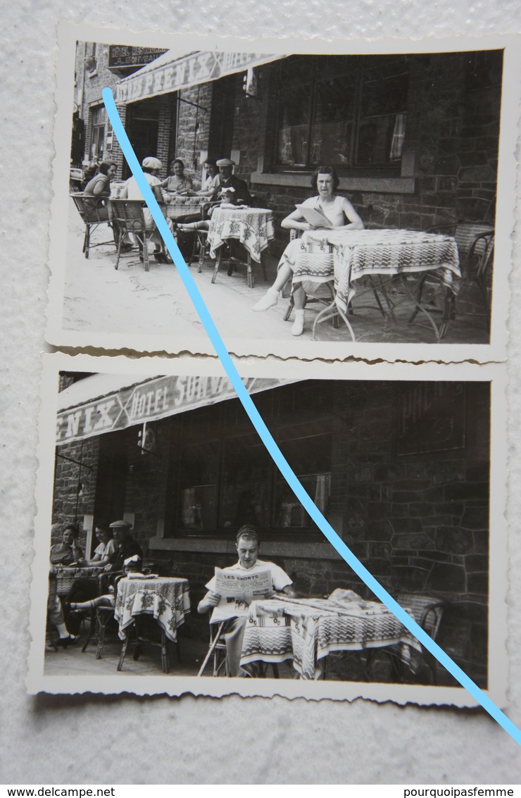 Photo X2 TROIS PONTS Stavelot Hôtel Sonveau Terrasse Animée 1934 Ardenne - Plaatsen