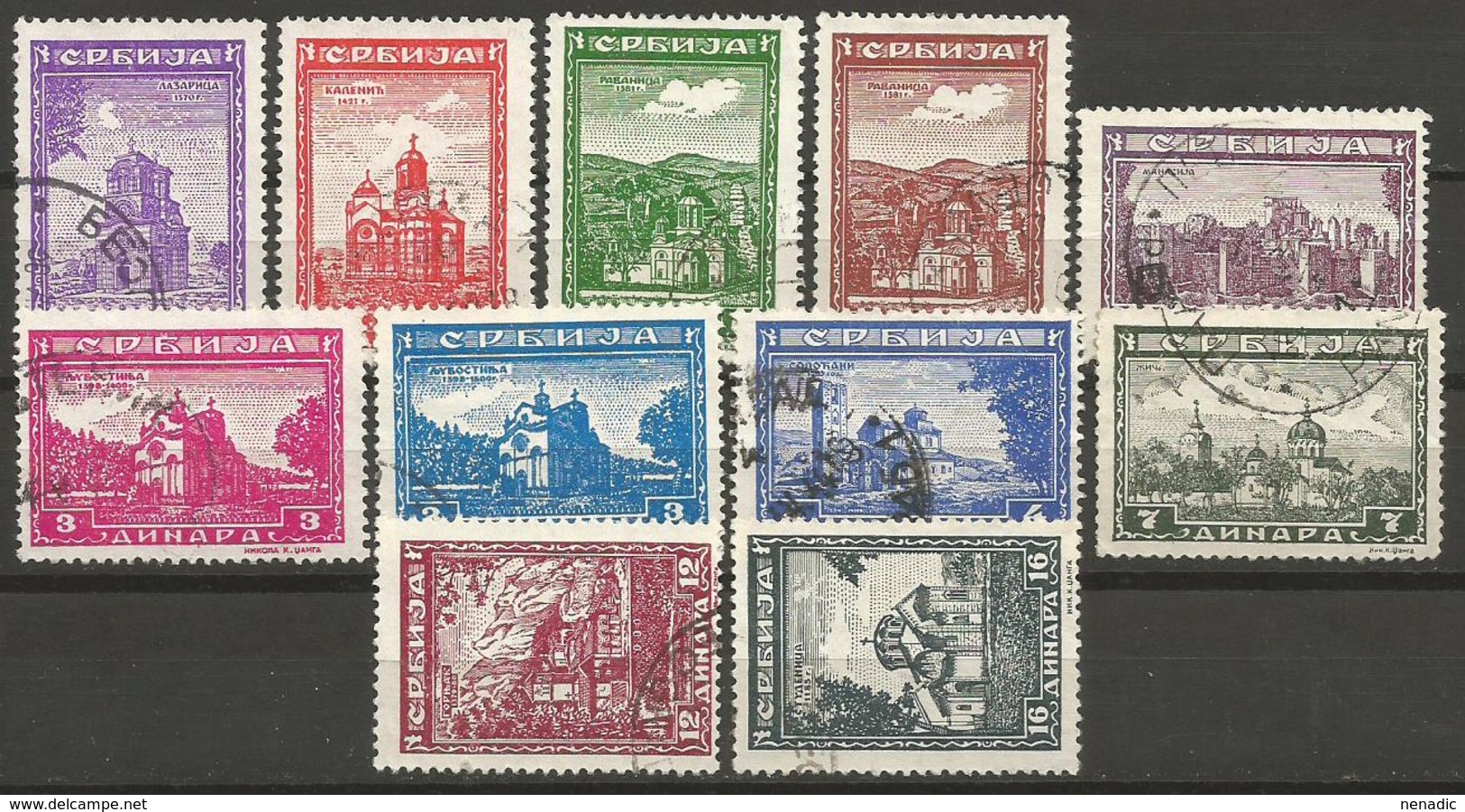 Germany,Occupation Of Serbia,Churches And Monasteries 1942.,used(o) - Occupation 1938-45