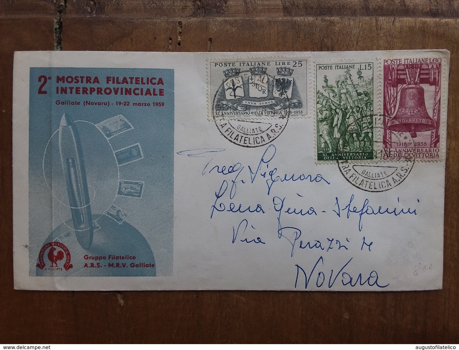 REPUBBLICA - Marcofilia - 2° Mostra Filatelica Novara 1959 - Annullo Arrivo + Spese Postali - FDC