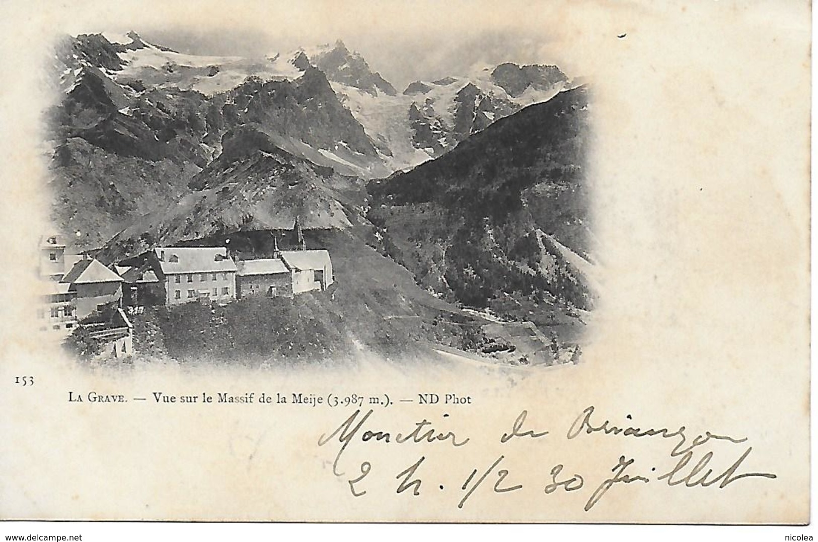 La Grave - Postée En 1902 Oblitéré De  Le Monetier Les Bains - Carte Précurseur Dos Simple Timbre Mouchon 2 Scans - Autres & Non Classés