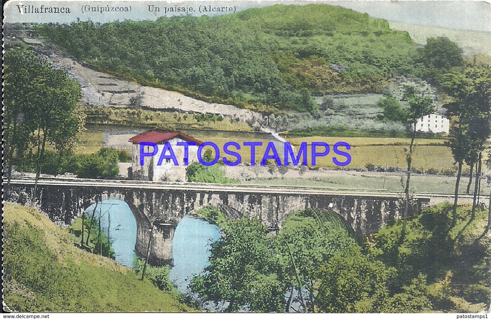 109518 SPAIN ESPAÑA VILLAFRANCA GUIPUZCOA PAIS VASCO VISTA PARCIAL & PUENTE BRIDGE POSTAL POSTCARD - Otros & Sin Clasificación