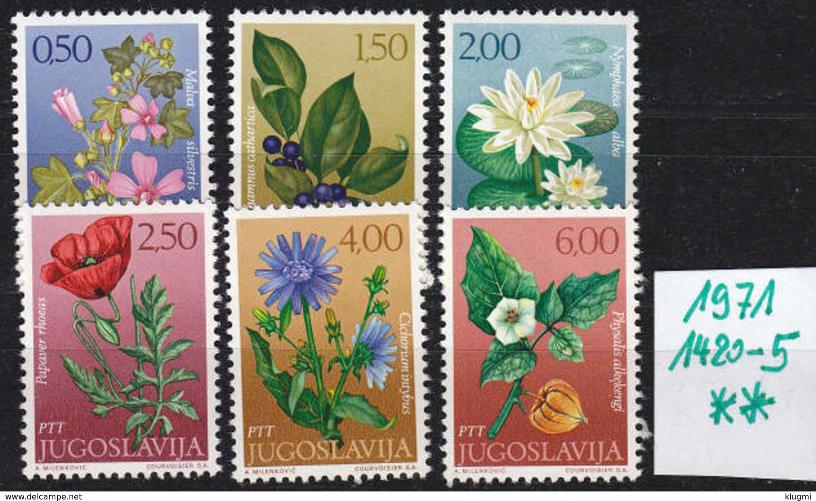 JUGOSLAVIA [1971] MiNr 1420-25 ( **/mnh ) Blumen - Ungebraucht