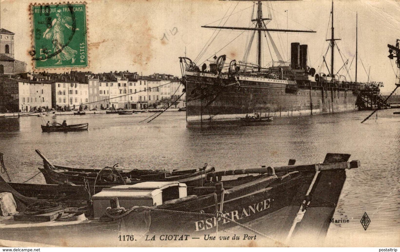 TRES RARE LA CIOTAT UNE VUE DU PORT ESPERANCE - Paquebots