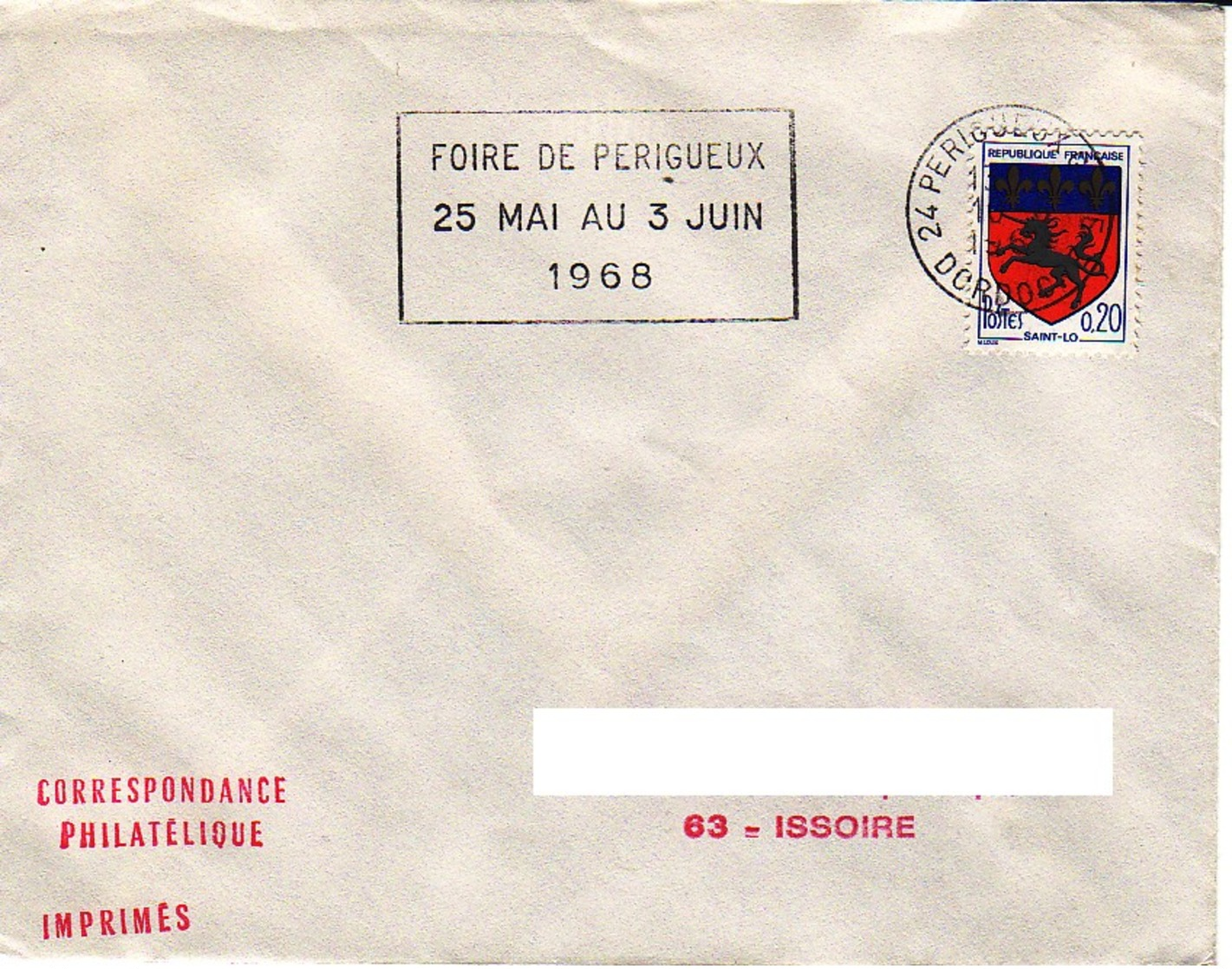 FRANCE : 1968 - Périgueux Gare - Foire - Lettres & Documents