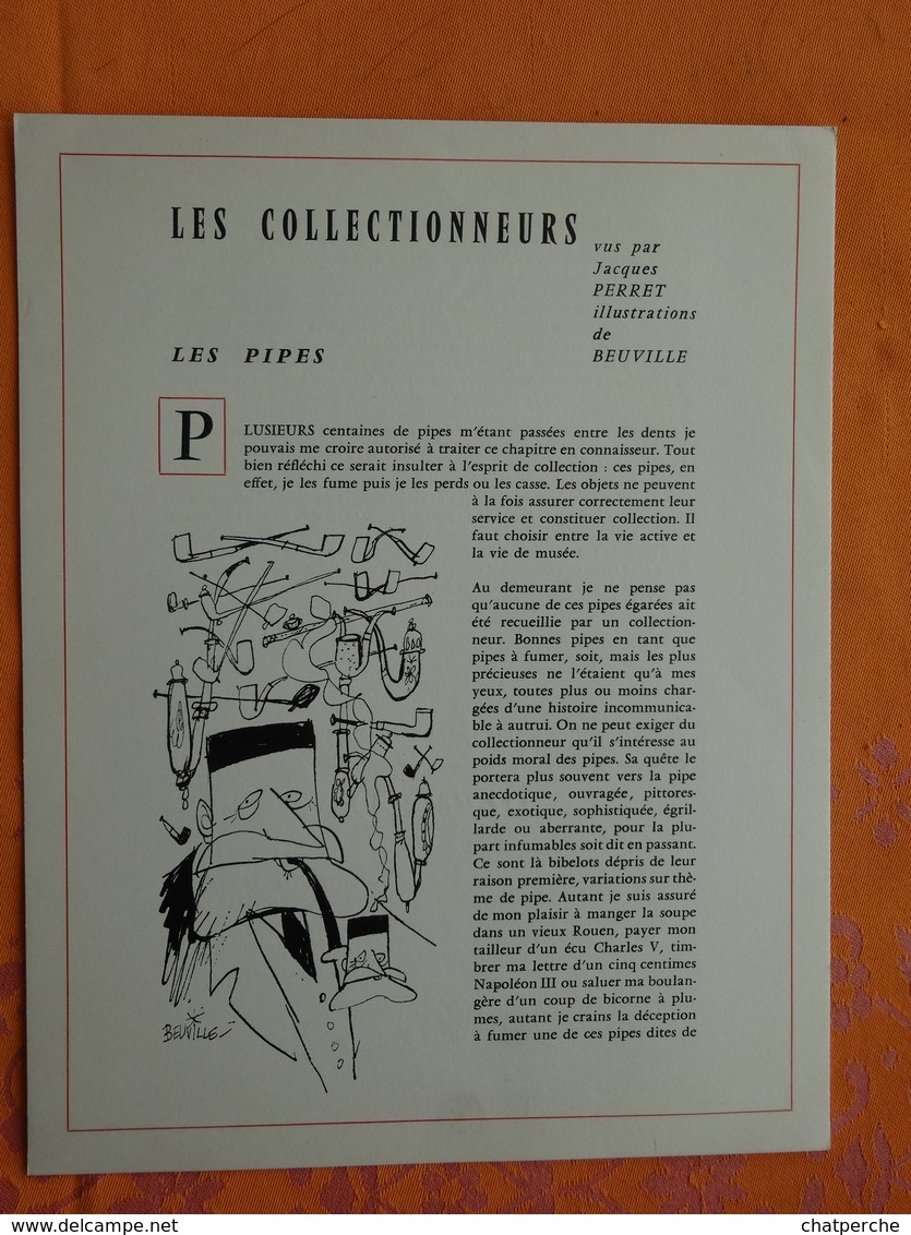 PUBLICITE PHARMACEUTIQUE LES COLLECTIONNEURS PORTE-FOLIO 12 PLANCHES VUES JACQUES PERRET ILLUSTRE BEUVILLE SOLDAT PIPES