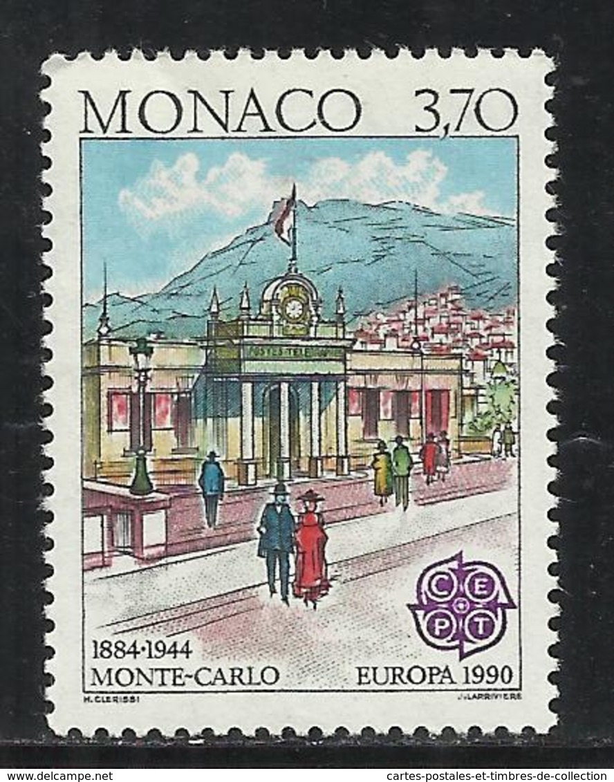 MONACO , 3.70 Frs , EUROPA , Bâtiments Postaux D'hier , Avenue D' Ostende , 1990 , N° YT 1725 , NEUF ** - Neufs