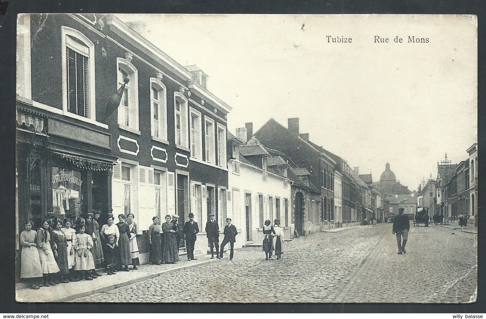 +++ CPA - TUBIZE - Rue De Mons - Publicité - Carte Animée !   // - Tubize