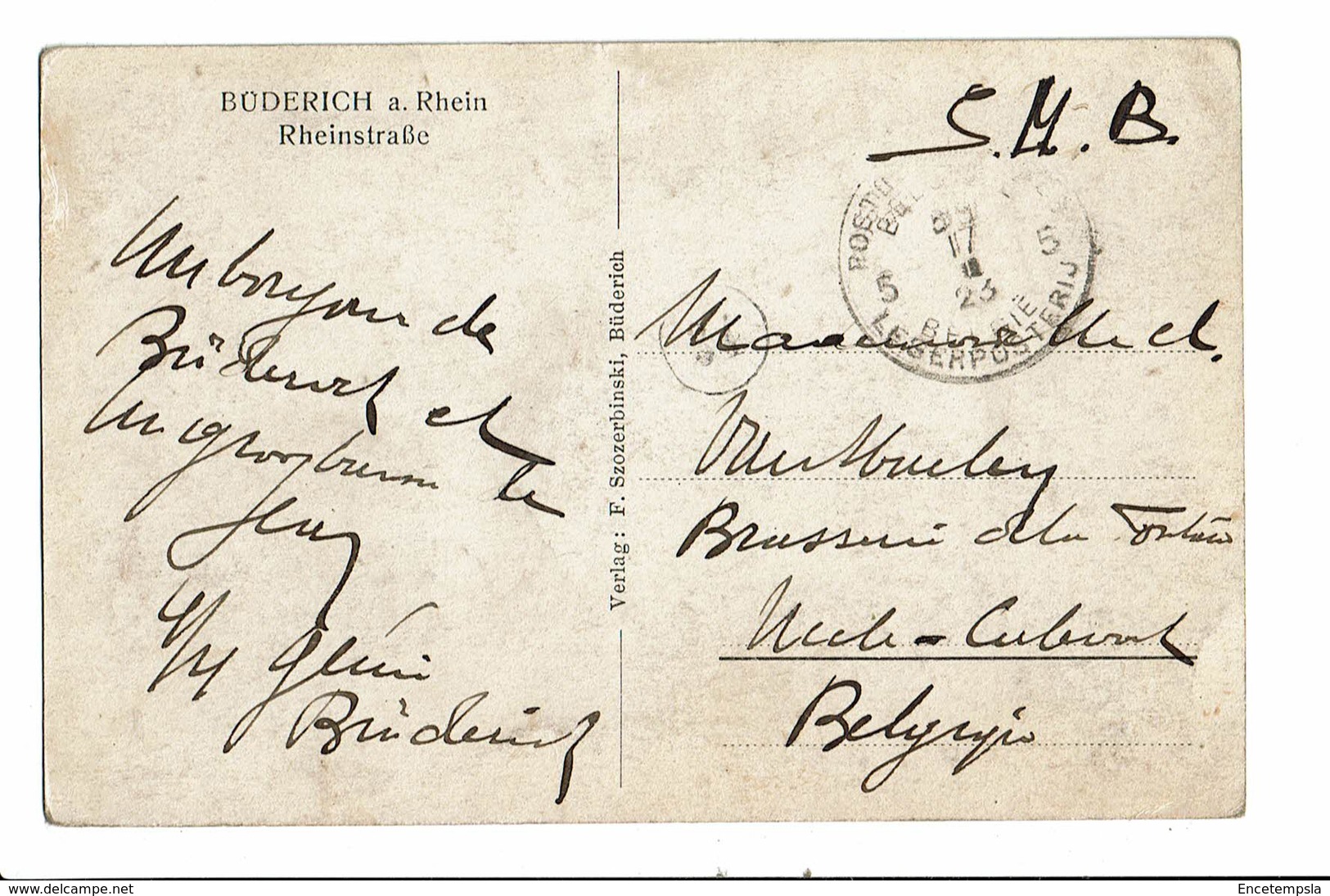 CPA - Carte Postale -Allemagne-Buderich A Rhein - Rheinstrasse -1923 VM1777 - Duesseldorf