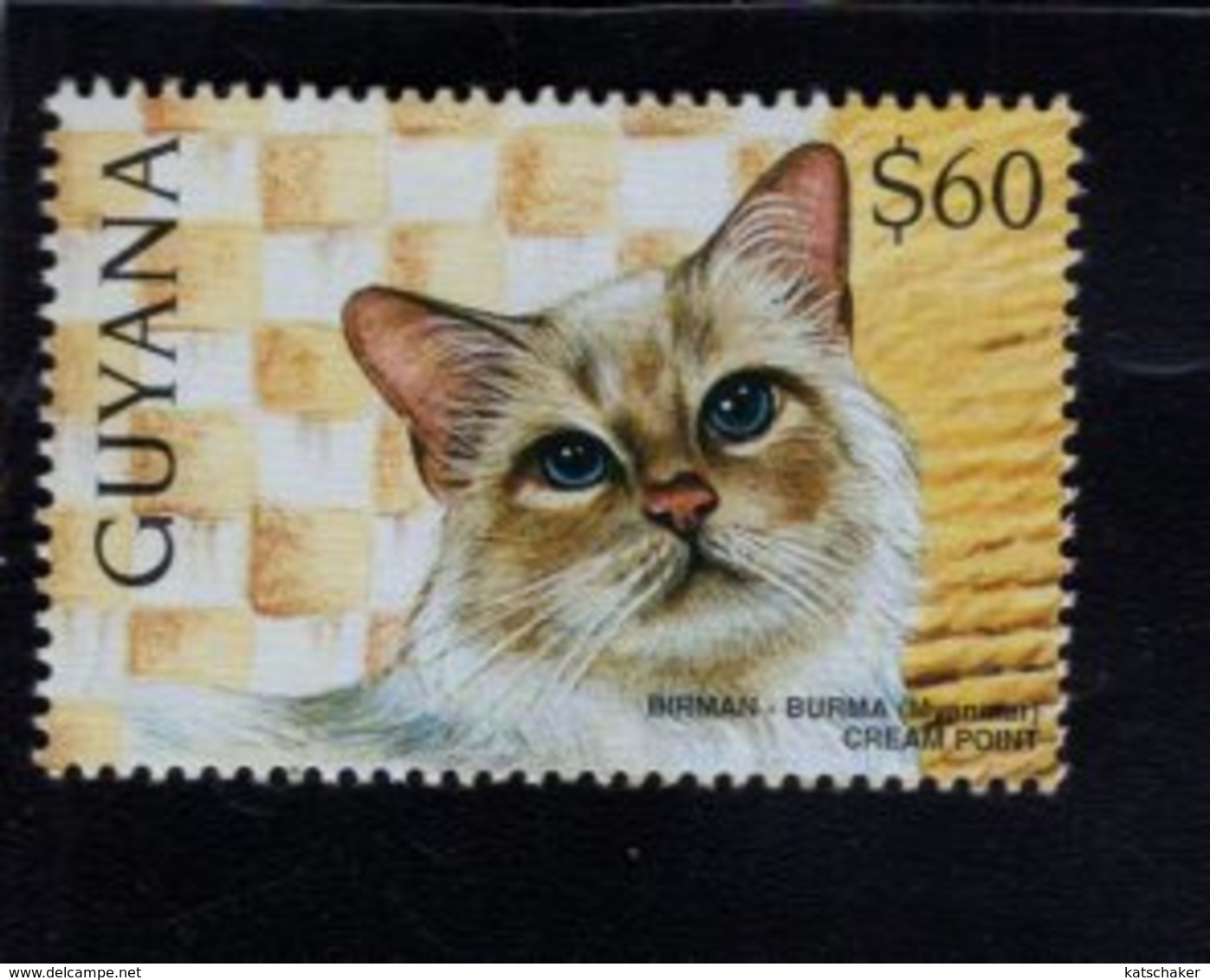 740906417 POSTFRIS  MINT NEVER HINGED EINWANDFREI SCOTT 3102A DOMESTIC CATS BIRMAN - Guyane (1966-...)