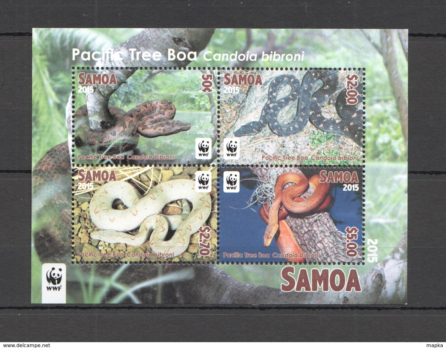 M522 2015 SAMOA WWF FAUNA REPTILES PACIFIC TREE BOA 1KB MNH - Sonstige & Ohne Zuordnung