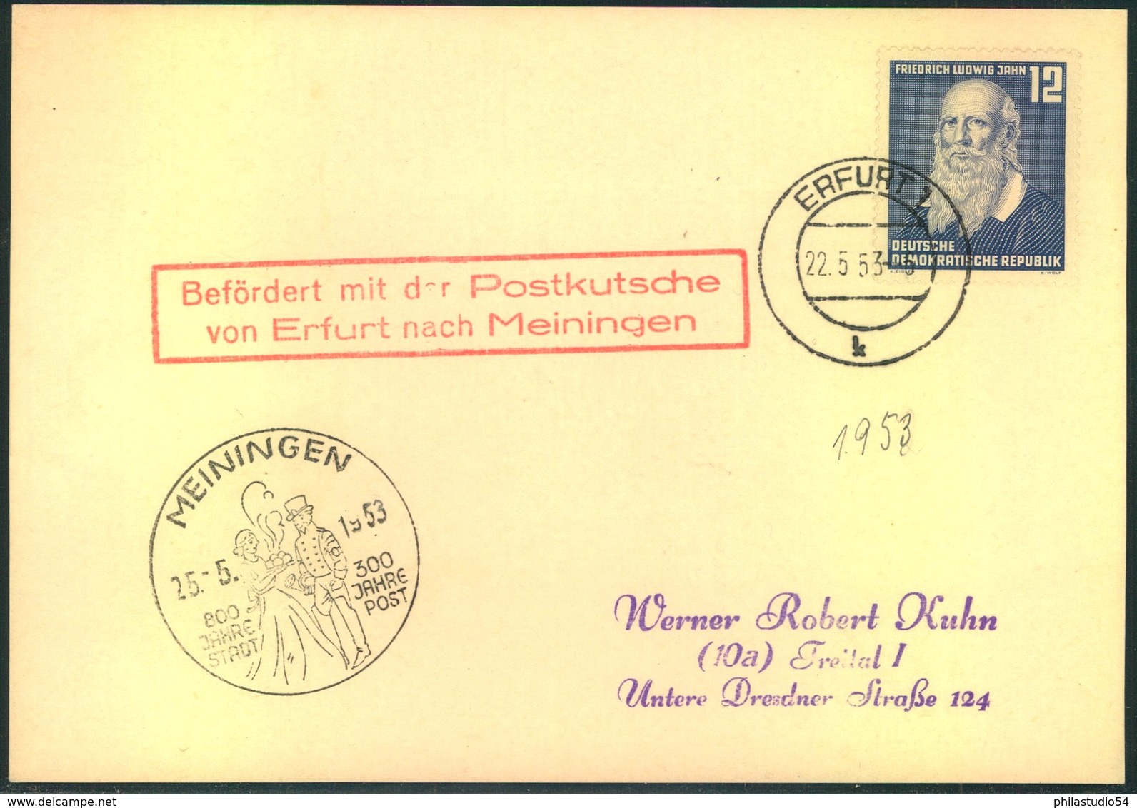 1953/1955, DDR: 10 Belege Thema Postkutschen Und Postreiter - Post