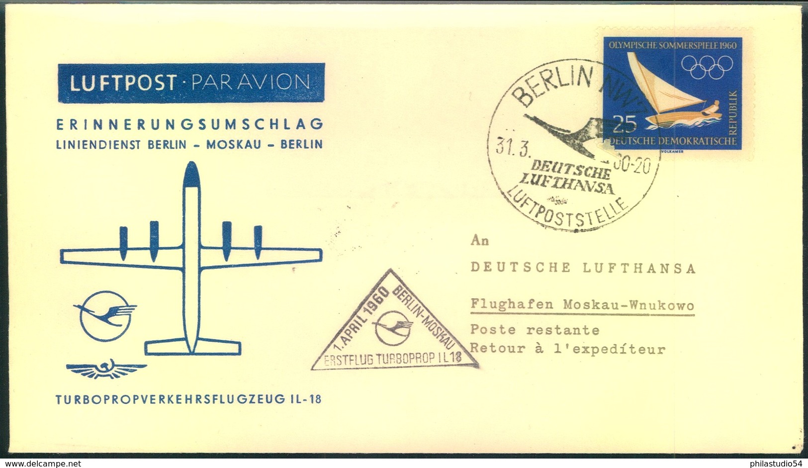 1960/1968, 11 Erstflugbelege Lufthansa/Interflug Der DDR - Andere & Zonder Classificatie