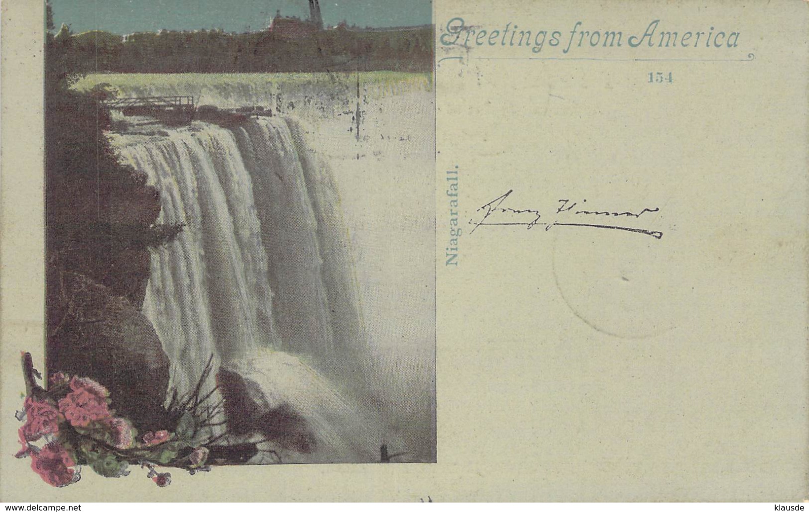 Greeetings From Amerika Niagarafall 1899 AKS - Gruss Aus.../ Grüsse Aus...