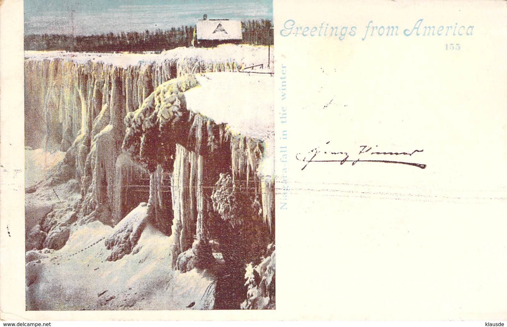 Greeetings From Amerika Niagara-fall In The Winter 1899 AKS - Gruss Aus.../ Grüsse Aus...