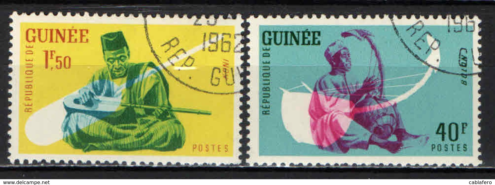 GUINEA - 1962 - STRUMENTI MUSICALI AFRICANI - USATI - Guinea (1958-...)