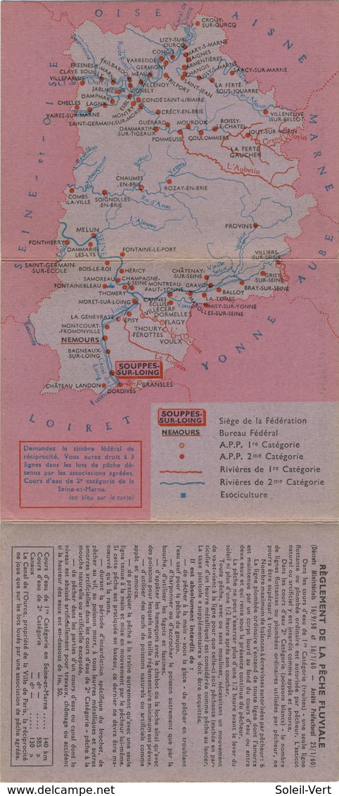 Carte Ancienne - NEMOURS - La Vandoise - Fédération De Pêche & Pisciculture à Souppes Sur Loing - 1961 - Seine Et Marne - Pesca