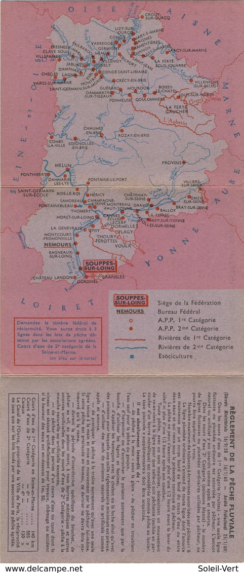 Carte Ancienne - NEMOURS - La Vandoise - Fédération De Pêche & Pisciculture à Souppes Sur Loing - 1961 - Seine Et Marne - Fischerei