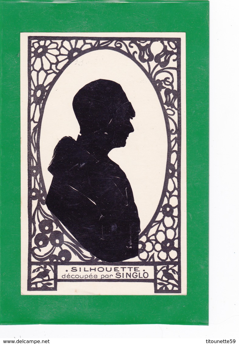 SILHOUETTE Découpée Par SINGLO- JEUNE FEMME- Dim.  10,4cm X 16,4 Cm - BON ETAT - Silhouettes