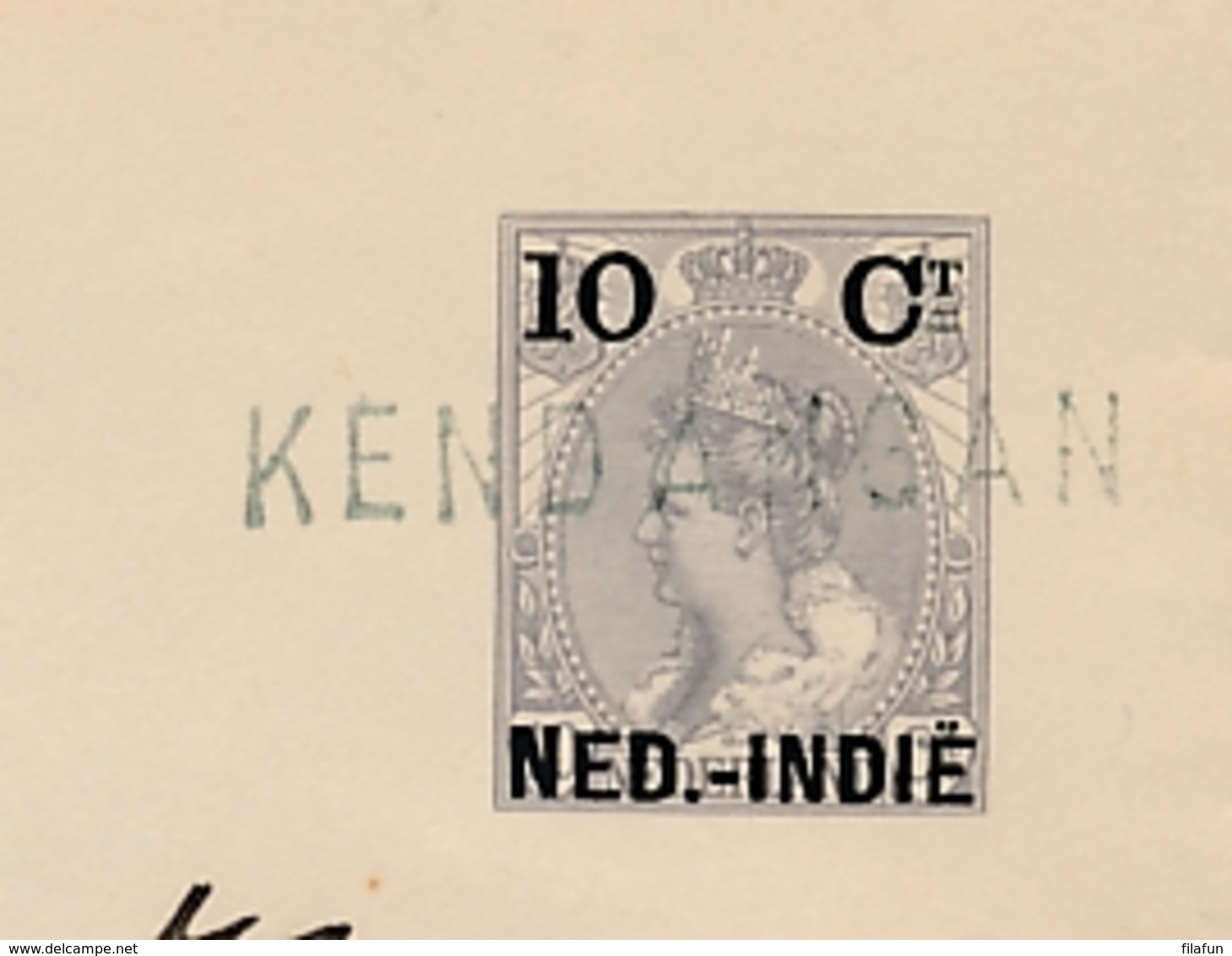 Nederlands Indië - 1906 - 10 Cent Bontkraag, Envelop G18 Van L KENDANGAN Naar Tandjong / VK AMOENTHAI - Nederlands-Indië