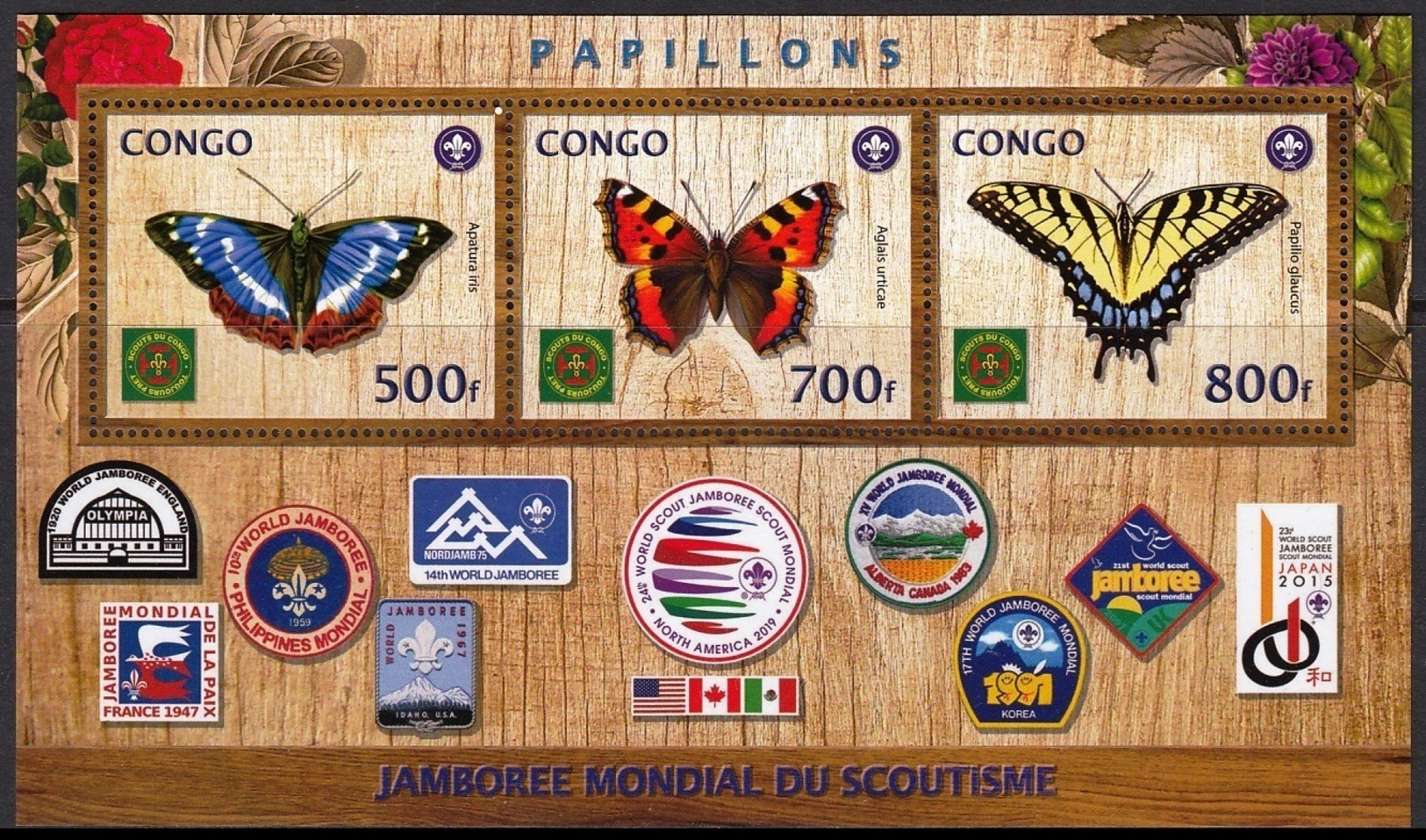 BUTTERFLIES 2019 SCOUT JAMBOREE USA CANADA PAPILLONS SCHMETTERLINGE CONGO [#05] - Papillons