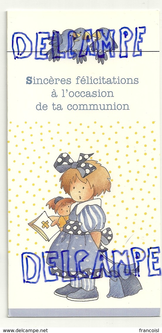 Sincères Félicitations à L'occasion De Ta Communion. Petite Fille, Poupée, Oiseaux. Signée Jaklien Lannoo-Graphics - Communion