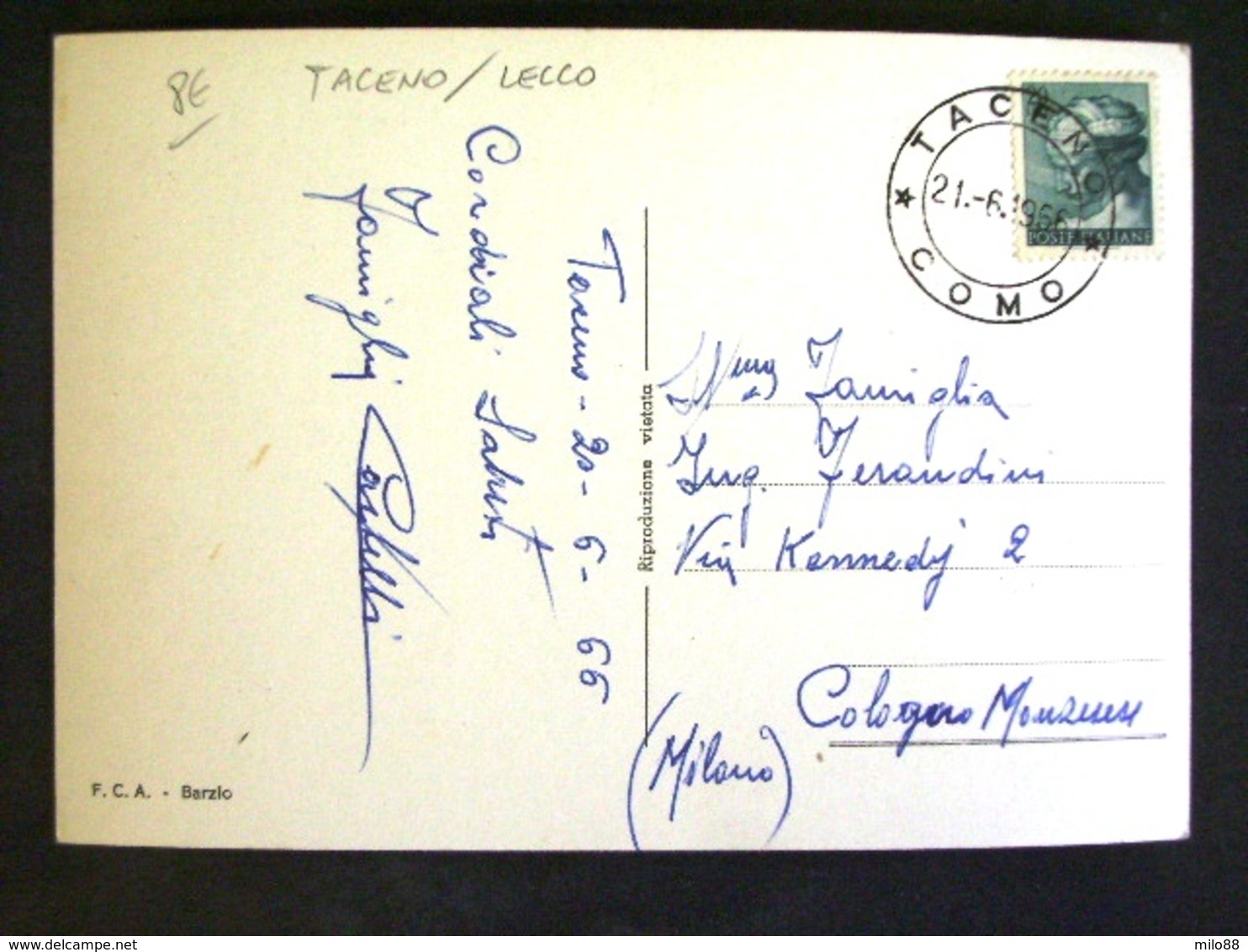 LOMBARDIA -LECCO -TACENO -F.G. LOTTO N°222 - Lecco