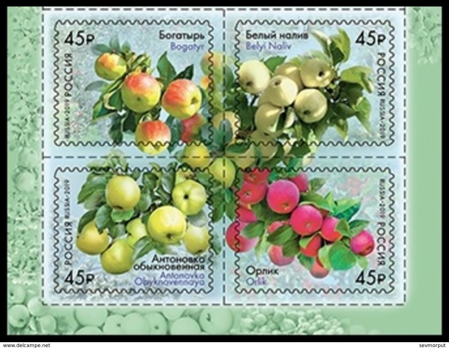 RUSSIA 2019 Stamp MNH ** VF Mi 2673-76 APPLE AGRICOLE AGRICULTURE APPLES POMME APFEL FRUIT FRUITS PLANT PLANTS 2456-59 - Nuevos