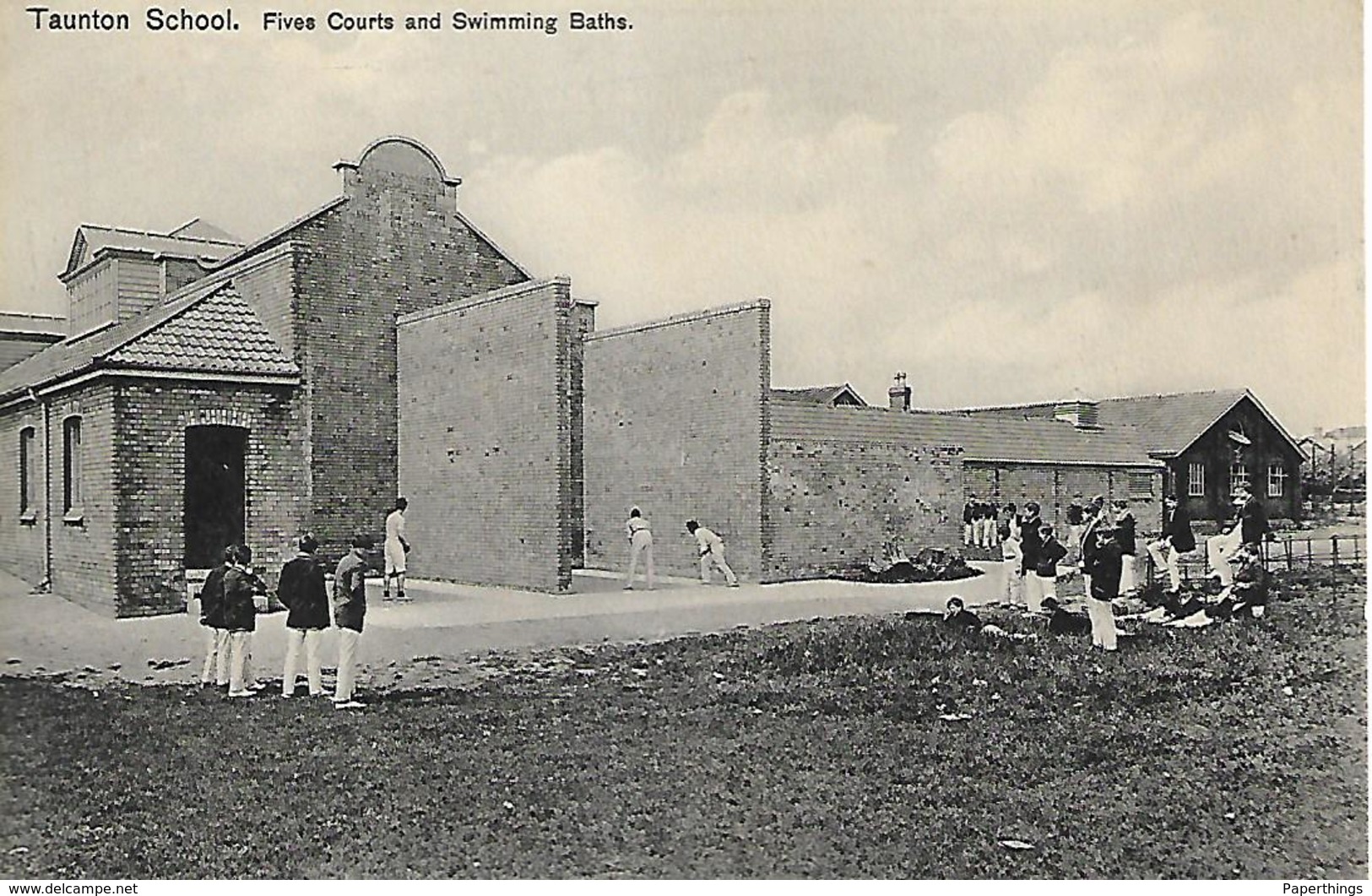 Old Postcard, Cricket Fives Court, And Swimming Baths, Taunton School. - Cricket