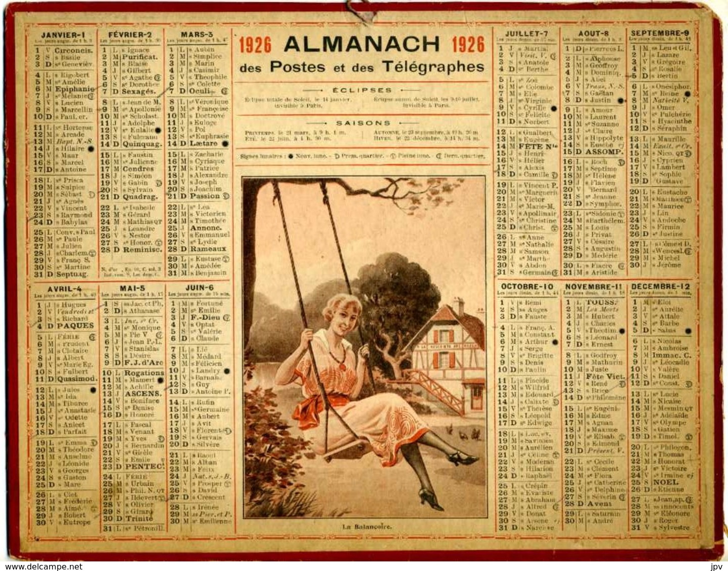 1926 - La Balançoire - Complet 3 Feuillets - Grand Format : 1921-40