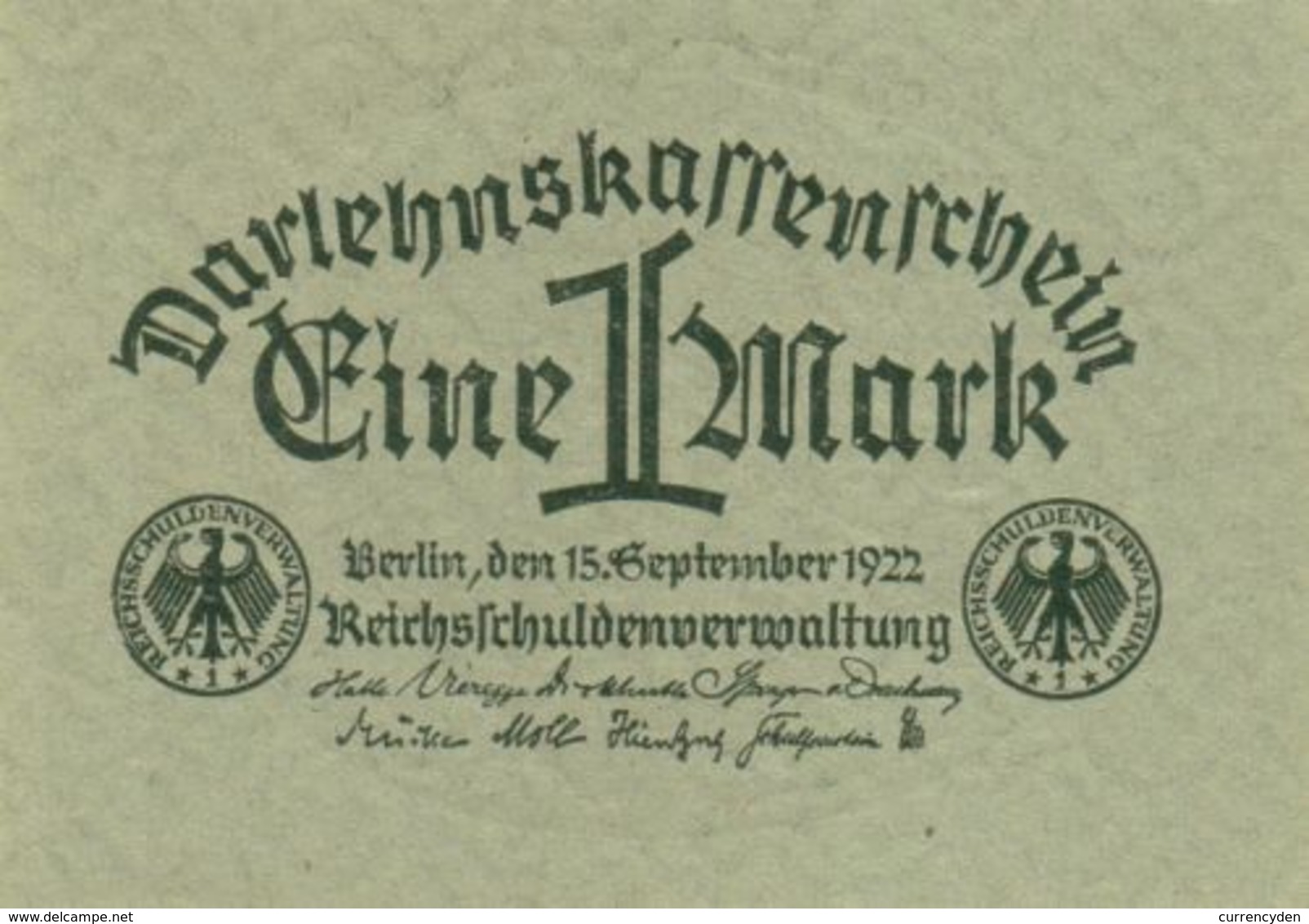 Germany P61a, 1 Mark, Reichsschuldenverwaltung (State Loan), 1922, Uncirculated - 1 Mark